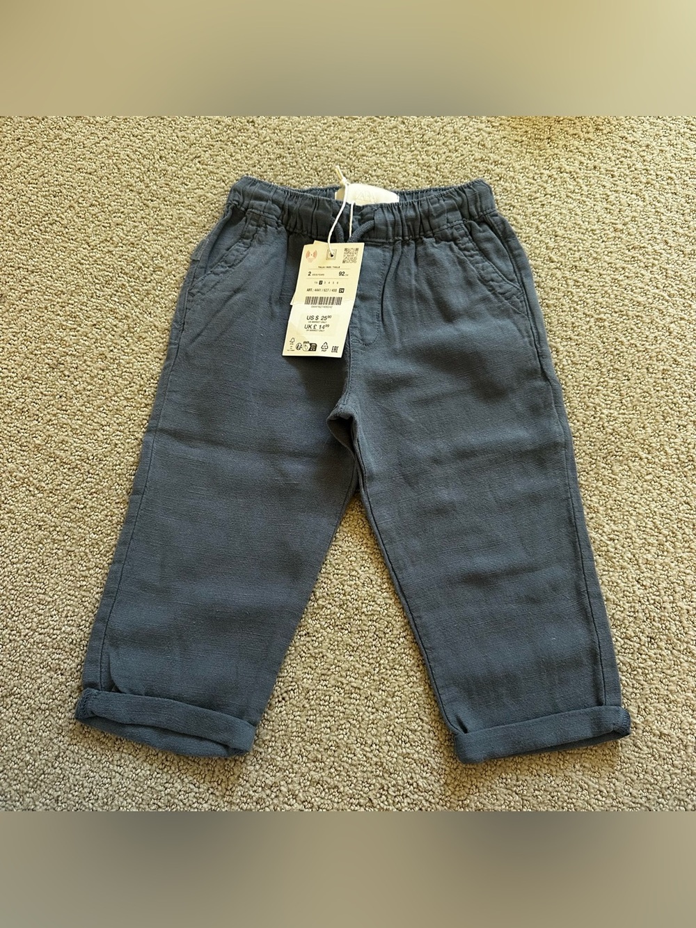 NWT Zara Boys Linen Draw String Pants